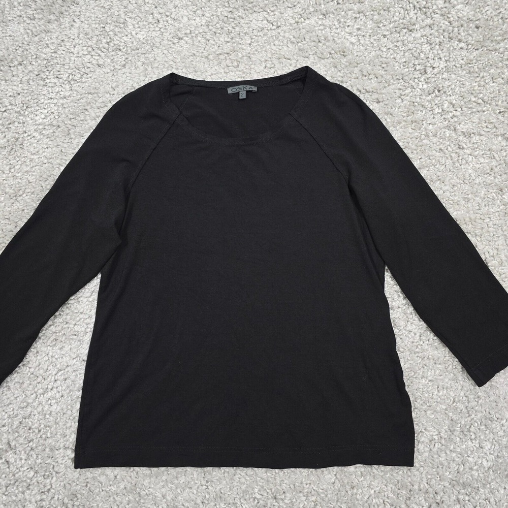 Oska Womens‎ Black Pullover Top Size 2 UK12 Minimalist Modern Capsule